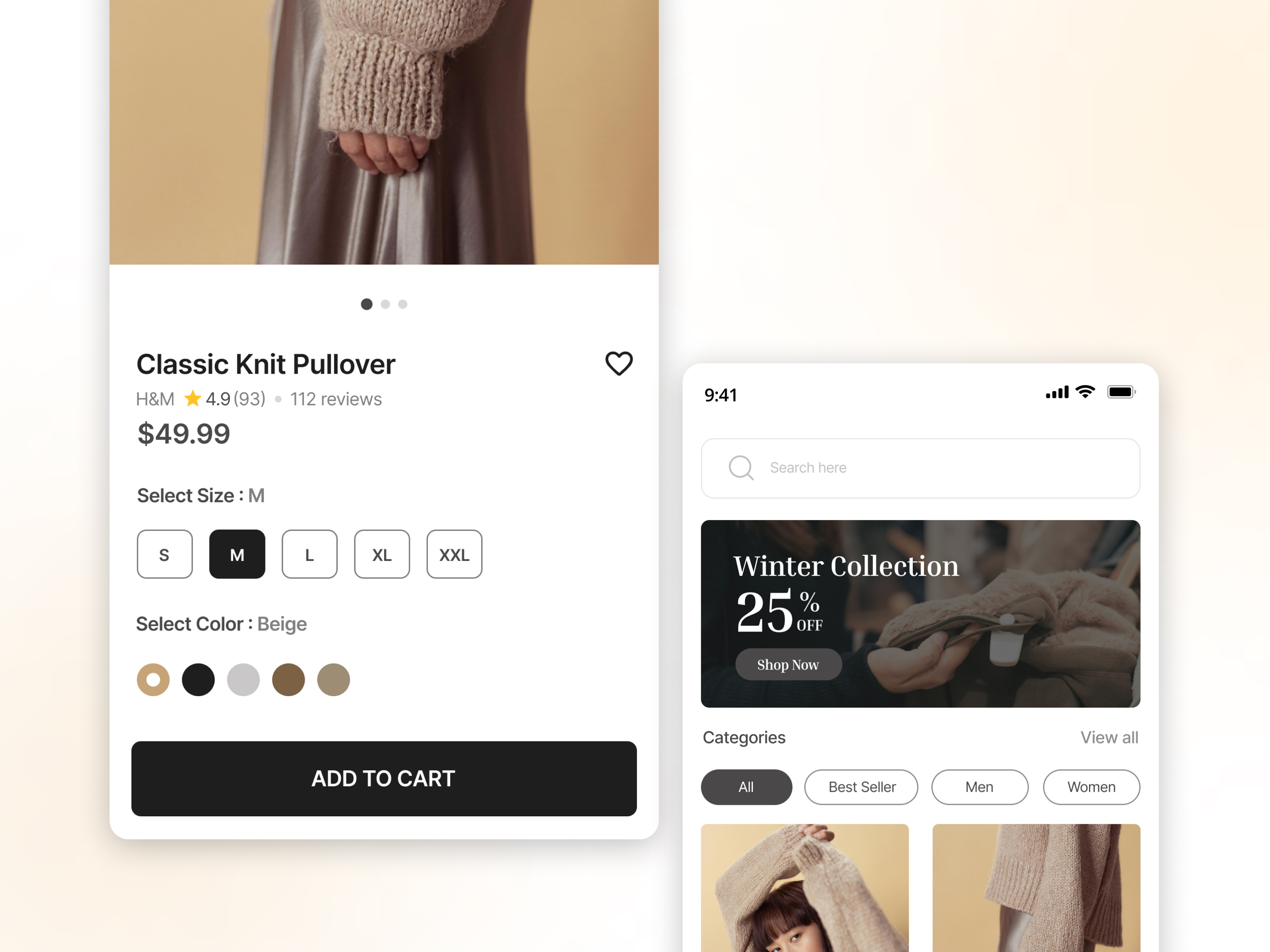 Example of Minimal Mobile App Design