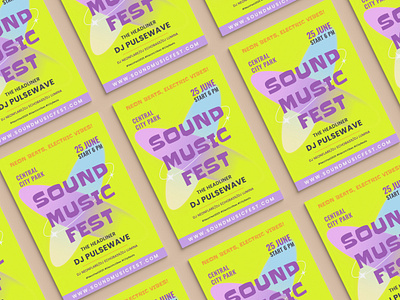 Music Festival Poster Graphic Designer abstract shapes branding creative dynamic design electronic music festival festival identity graphic design layout music music festival neon poster poster design summer festival typography vibrant colors visual design