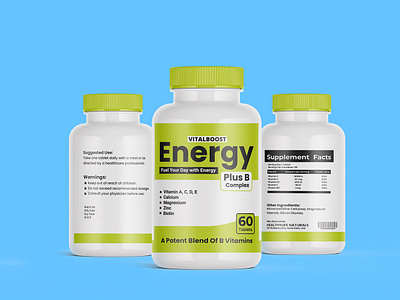 EnergyPlus B-Complex Supplement Jar Label Design graphic design label design