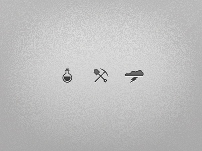 A Few Icons cloud glyph icon lightning pick potion shovel storm