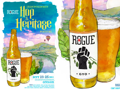 Hop & Heritage Poster drawing hops illustration poster rogue type typography