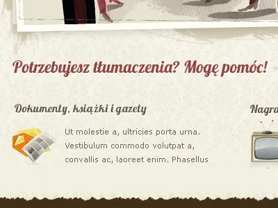 Translation bureau design old retro texture