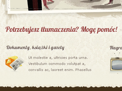 Translation bureau design old retro texture