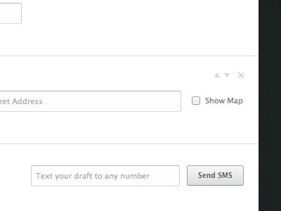 Send SMS form input landr sms ui