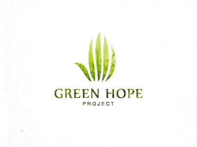 Green hope design eco ecology grass green hand hope logo unused