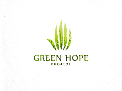 Green hope design eco ecology grass green hand hope logo unused