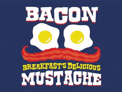 Bacon Mustache bacon breakfast food funny mustache