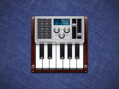 electronique v1.1 beats buttons dial display electronic genre icon keys metal music piano shiny slider synth synthesizer techno wood