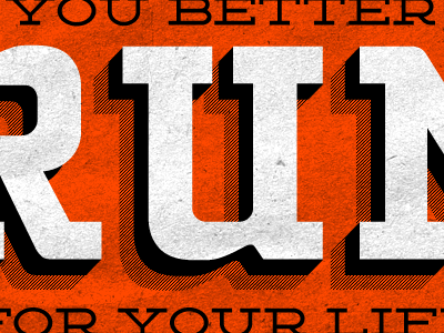 Run design orange run texture type