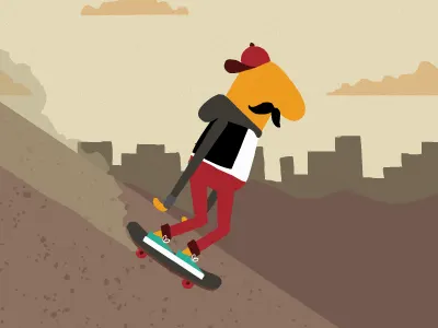 Skate Dream animation dream hat moustache skate skater sport