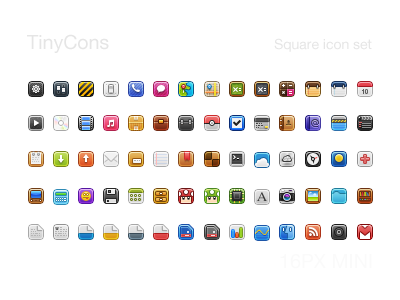 Another WIP 16px icons mini set tinycons