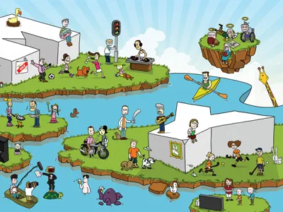 My oh my... family friends illustration islands