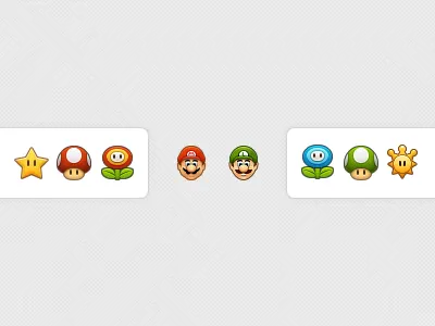 Mario Bros. 1up 32px bros fire flower ice flower icons luigi mario mushroom nintendo shine sprite star