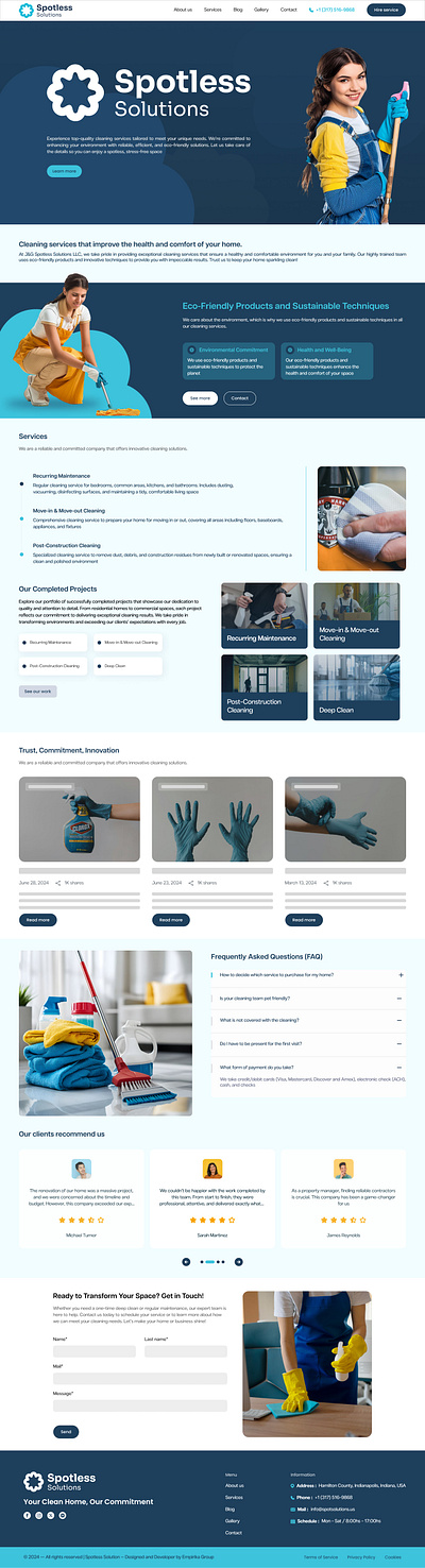 Spotless Solutions | UI/UX graphic design ui