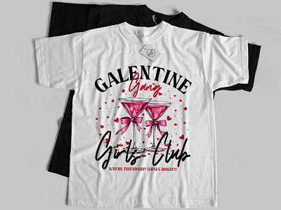 💖Galentine Gang Girls Club! T-Shirt Design branding custom t shirt design graphic design illustration logo t shirt valentine tshirt vector