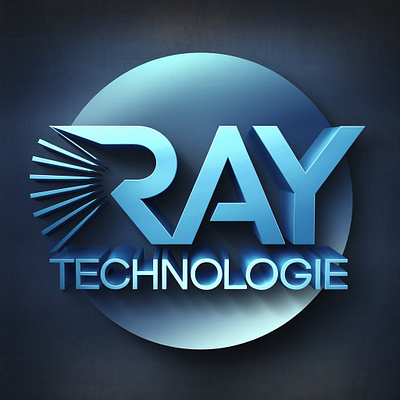 Letter RAY logo design in 3D decorative