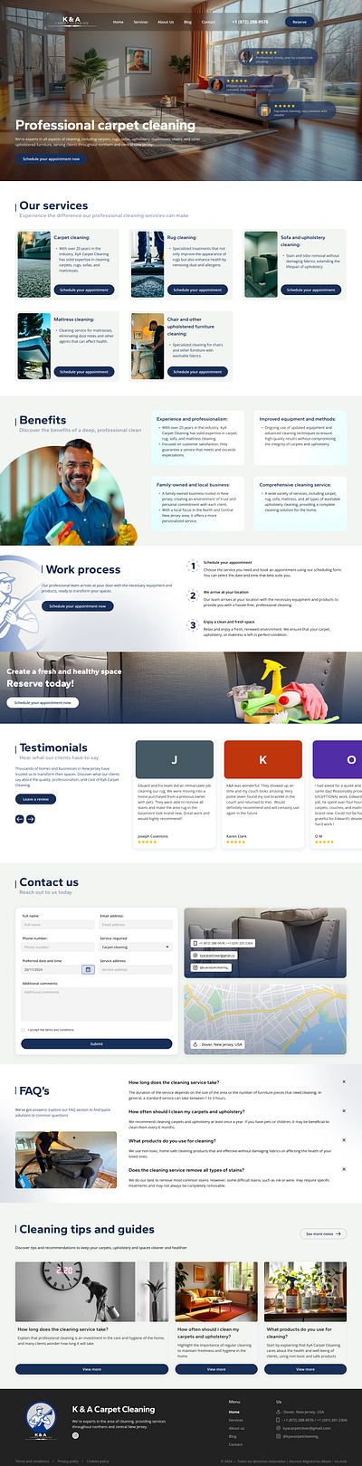 K&A carped cleaning | UI/UX graphic design ui