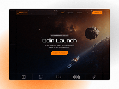 Reimagining AstroForge’s Hero Section cyberpunk futuristic glow landing page line linework modern our partners space ui uiux userexperience webdesign website