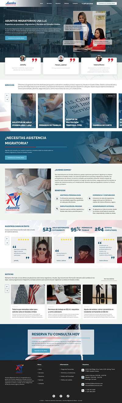 Asuntos Migratorios USA | UI/UX graphic design ui