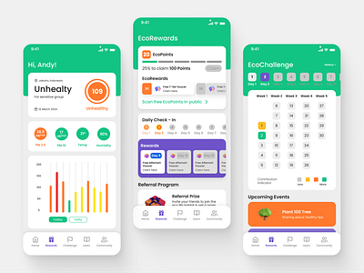 Breathify - Air Quality Index App air quality app aqi design mobile ui ux