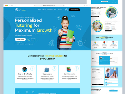 Website UI Design - Bright Scholars Tutoring website blue blue website education education web design education website educational educational website figma kidz tutoring student website tutoring tutoring web design tutoring website ui uiux ux web design webdesign in figma website wordpress