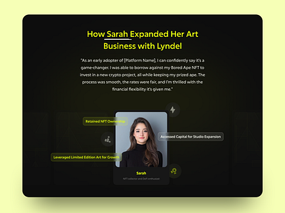 Lyndel - NFT Lending Landing Page Design tokenized assets ui