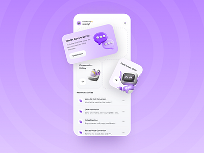 🟣 Smart Convo App Design | AI App Design landing page design