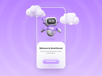 🟣 Smart Convo App Design | AI App Design landing page design