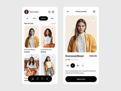 Fashion Shopping App button