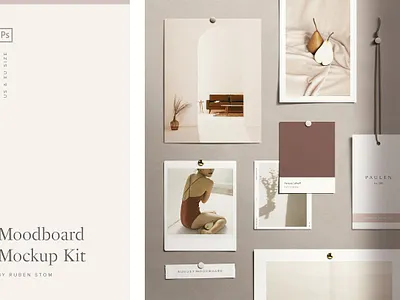 Moodboard Mockup Kit cross fold instax polaroid frame invitation kit kodak film frames mockup mockups moodboard mockup kit name card photo photo card polaroid frame portra 400 single fold square card striped paper thumbtacks torn paper