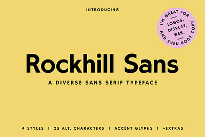 Rockhill Sans A Diverse Sans Serif branding clean display font font bundle font family fonts handwriting graphic design hand lettering handwritten handwritten font layout logo minimal sans serif sans serif font typography