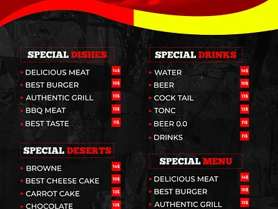 Beef Menu design graphic design product design social media post
