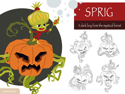 Character Design: Dark Boy and Magic Pumpkin adobe illustrator antagonist autumn boy branding cartoon character character design children design flat friend halloween illustration nature pumpkin vector villain