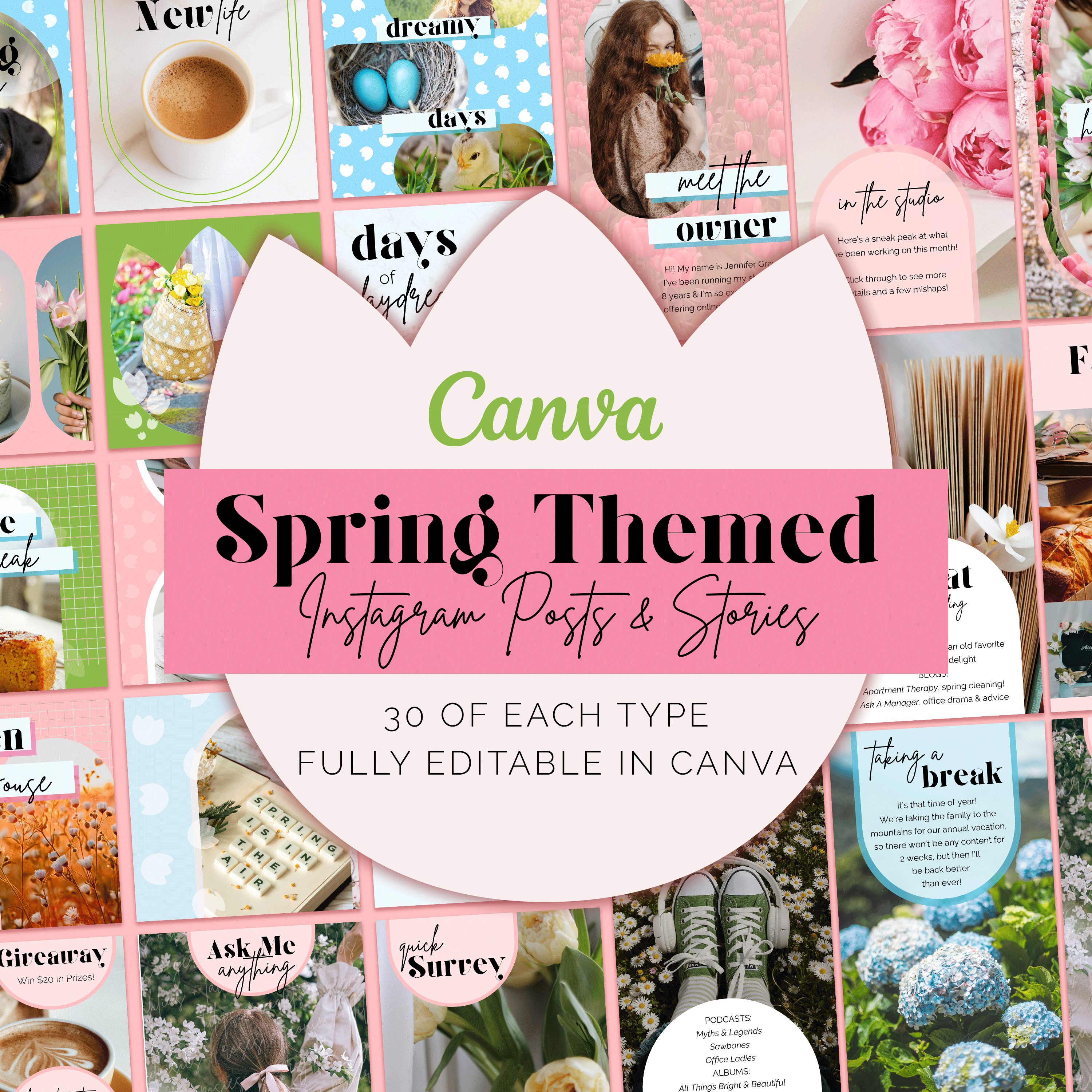 Example of Canva Spring Themed Social Templates