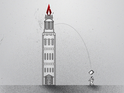 The Ivory Tower Incident black design illustration red texture white