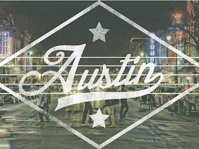 Austin around the world austin poster typography