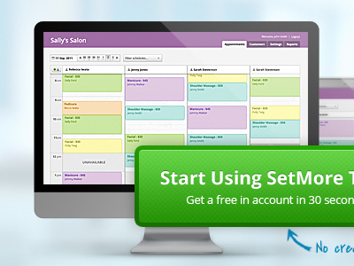 Setmore CTA app design ui website