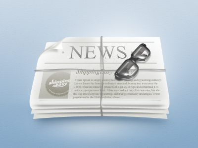 Shippingeasy News ghraphic glasses icon news paper saturized shippingeasy