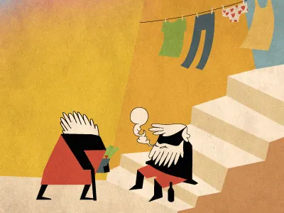 Uma cena de rua (wip) illustration retro