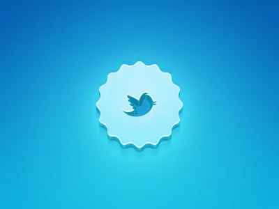 Twitter 3D badge 3d badge button icon twitter