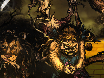 Darker Side Of Oz character design comic book illustration painting wizard of oz