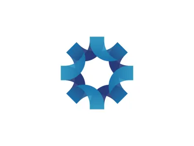 Gear Ribbon cog gear logo ribbon