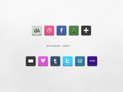 So.Media deviantart dribbble facebook forrst lovedsgn mail media plus social tumblr twitter web wordpress