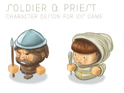 Dribbble Soldier Priest character design game illustration ios