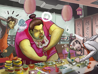 Sushi King illustration king sushi