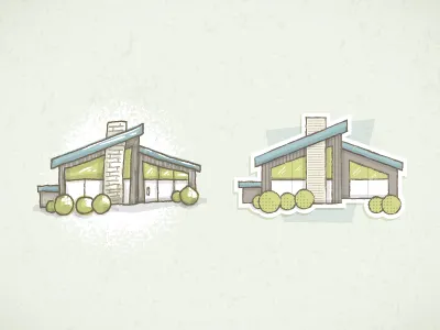 Icon Style? house illustrator retro style vector
