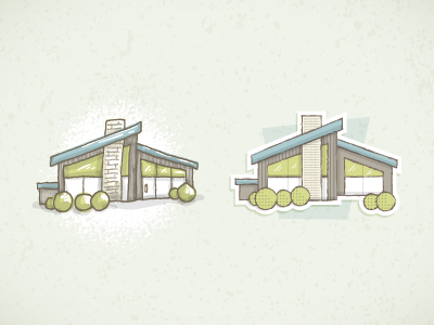 Icon Style? house illustrator retro style vector