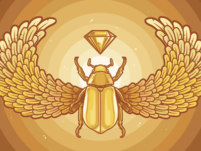 Scarab Final beetle diamond dung beetle egyptian gold heavenly cycle jewel monochromatic scarab shiny wings