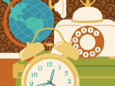 Globe, Phone, Clock clock earth globe illustration progress telephone vector