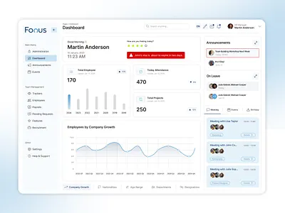 HR Management Dashboard Design agency dashboard dashboard design design employee hr hr dashboard hr management human resouce job board landing page payroll saas ui ux